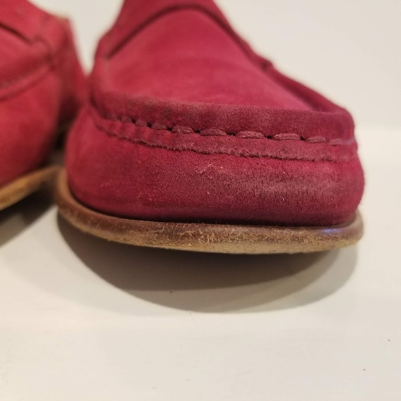 Sergio Rossi Mens Suede Penny Loafers Red Classic Designer Shoe Size 9.5 US 10.5 main image 11